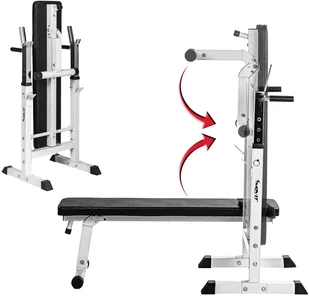 Movit BIAŁA ŁAWECZKA NA SZTANGĘ ŁAWKA DO ĆWICZEŃ STOJAKI 20040885 - Ławki treningowe - miniaturka - grafika 5