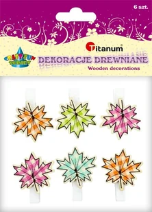 Spinacz drewniany liście 6szt - Dekoracje domu - miniaturka - grafika 3