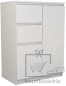 Komody - KOMODA SZAFKA 2D2S 70CM BIEL DRZWI SZUFLADY - miniaturka - grafika 1