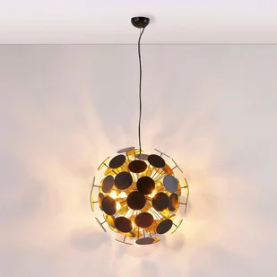 Lindby Stylowa lampa wisząca czarna ze złotem 54 cm - Cerchio - Lampy sufitowe - miniaturka - grafika 3