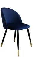Krzesła - Atos Krzesło CLAUDINE 1 VELVET GOLD granatowe w stylu glamour COLINGOLD-MG16 - miniaturka - grafika 1