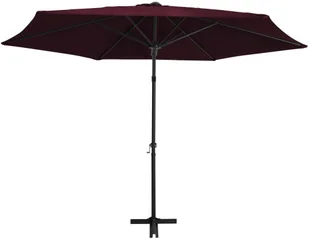 vidaXL Parasol ogrodowy na stalowym słupku, 300 cm, bordowy vidaXL - Parasole ogrodowe - miniaturka - grafika 11