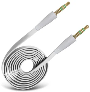 APTEL Kabel płaski JACK 3,5mm 1M white AK292B - Kable - miniaturka - grafika 2