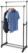 Wieszaki i stojaki - Storage Solutions Stojak, wieszak podwójny, garderoba na kółkach na ubrania 530855 - miniaturka - grafika 1
