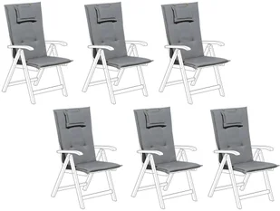 Beliani Zestaw 6 poduszek na krzesła ogrodowe szary TOSCANA - Poduszki ogrodowe - miniaturka - grafika 2