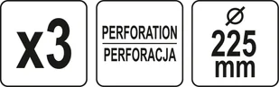 Yato Krążek ścierny perforowany z rzepem 225mm 3szt P220 do szlifierki YT-846063 - Materiały ścierne - miniaturka - grafika 3