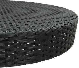 vidaXL Stolik ogrodowy, czarny, 75,5 x 106 cm, polirattan - Stoły ogrodowe - miniaturka - grafika 3