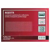 Druki akcydensowe - Firma krajewski Rejestr czynności sanitarnych i odkażania środka transportu publicznego [Pu/Sm-115] Pu/Sm-115 - miniaturka - grafika 1