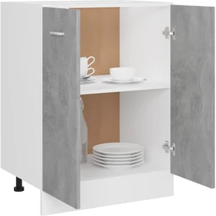 vidaXL Szafka kuchenna, szarość betonu, 60x46x81,5 cm, płyta wiórowa 801192 - Szafki kuchenne - miniaturka - grafika 26
