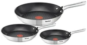 Patelnie - Tefal DUETTO przyczepna blacha patelnia-zestaw, stal nierdzewna/czarna, 28 cm CM, 3-jednostek A704S3 - miniaturka - grafika 1