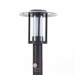 Lampenwelt com Słupek ogrodowy LED Gregory szary z czujnikiem - Lampy ogrodowe - miniaturka - grafika 2