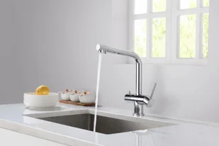 Blue Water Bateria trójobwodowa 4-drożna ART PLATINO CRYSTAL chrom BW-5901730616408) BW-5901730616408 - Baterie kuchenne - miniaturka - grafika 4