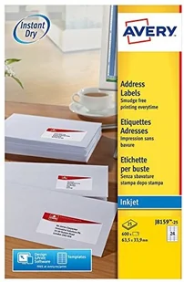 Avery etykiet adresowych przeznaczony do drukarek atramentowych oraz szybkim schnięciem J8159-25 - Dodatki do drukarek i skanerów - miniaturka - grafika 2