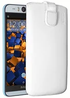 Etui i futerały do telefonów - Mumbi Prawdziwa skórzana torba kompatybilna z HTC Desire Eye etui skóra pokrowiec Case Wallet, biały HTC Desire Eye - miniaturka - grafika 1