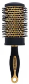 Szczotki i grzebienie do włosów - INTER-VION Szczotka Do Włosów Okrągła Czarno-Złota - miniaturka - grafika 1