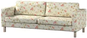 Pokrowce na meble - Dekoria pl pl Pokrowiec na sofę Karlstad 3-osobową nierozkładaną krótki kwiatki na jasno-błękitnym tle 204 x 89 x 64 cm Londres 615-143-89 - miniaturka - grafika 1