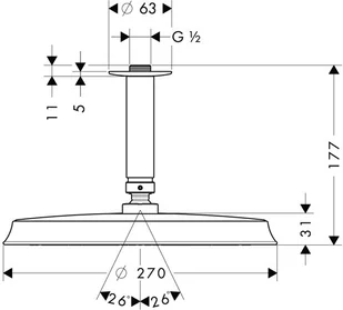Hansgrohe Deszczownica Raindance Classic 27405090 - Deszczownice - miniaturka - grafika 2