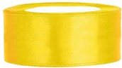 Pasmanteria - PartyDeco Tasiemka satynowa, żółta, 25 mm / 25 m TS25-084 - miniaturka - grafika 1