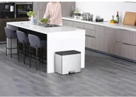 Pozostałe akcesoria do uprawy roślin - Vepa Bins EKO Kosz na śmieci z pedałem Essential, 3x9 L, matowy srebrny - miniaturka - grafika 1