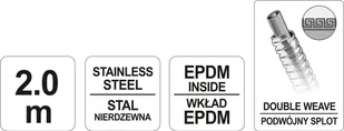 FALA WĄŻ PRYSZNICOWY 2.0M WZMOCNIONY PODWÓJNY SPLOT CHROMOWANY 75649 - Węże prysznicowe - miniaturka - grafika 5