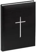Albumy fotograficzne - Pagna 30913  01 kondolencje krzyż, dobra gatunkowo okładka z tworzywa sztucznego ze srebrnym wytłoczeniem, 195 X 255 MM, 240 stron, czarna 30913-01 - miniaturka - grafika 1
