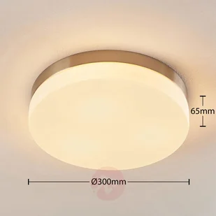 Lampa sufitowa Amilia z niklowaną podstawą, IP44 - Lampy sufitowe - miniaturka - grafika 3