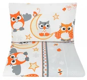 Pościel dla dzieci - TUPPI POŚCIEL DO ŁÓŻECZKA NIEMOWLĘCA DZIECIĘCA POSZEWKI 135x100 - Sowy nocą szare - miniaturka - grafika 1