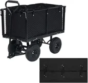 Taczki - vidaXL Wyściółka do wózka ogrodowego, czarna, 86x46x41cm, tkanina vidaXL - miniaturka - grafika 1