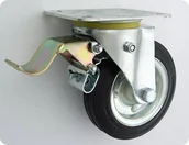 Kółka i bloczki - Zabi KOŁO METAL-GUMA 100MM OBUDOWA SKRĘTNA+HAMULEC 15H - miniaturka - grafika 1