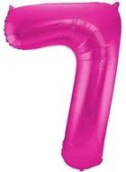 Balony i akcesoria - Folat Balon foliowy, cyfra 7, różowy, 86 cm - miniaturka - grafika 1