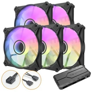 Darkflash Wentylator  Infinity 8 Czarny 5-pack + Hub Infinty 8 5in1 - Wentylatory komputerowe - miniaturka - grafika 2