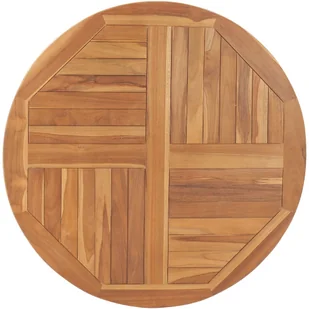 vidaXL Blat stołu, lite drewno tekowe, okrągły, 2,5 cm, 90 cm vidaXL - Blaty meblowe i parapety okienne - miniaturka - grafika 3