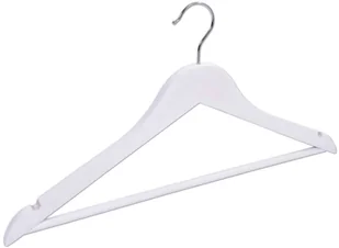 Wieszak drewniany RONDO komplet 10 szt biały W.RONDO.BIA.10.FSC - Wieszaki do szafy - miniaturka - grafika 5