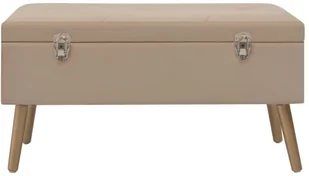 VidaXL Lumarko Ławka ze schowkiem, 80 cm, beżowa, aksamitna 329933 VidaXL - Ławki do przedpokoju - miniaturka - grafika 2