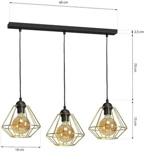 Milagro MLP6271 LUPO BLACK/GOLD 3xE27 - Lampy sufitowe - miniaturka - grafika 9