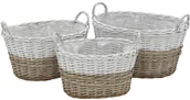Pudła i pojemniki do przechowywania - vidaXL Zestaw 3 koszy do przechowywania, wiklina z wyściółką z PE vidaXL - miniaturka - grafika 1