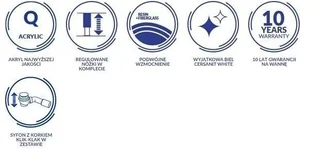 Cersanit Wanna wolnostojąca Crea przyścienna S301-301 S301-301 - Wanny - miniaturka - grafika 6