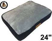 Sprzęt podróżny i transportery dla psów - Ellie-Bo Ellie-BO klatka psa 61 cm lub małe 56 cms x 41 cms łóżko dla psa ze sztucznego futra, szary Topping Niebieski Cord stron i - miniaturka - grafika 1