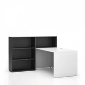 Zestawy mebli biurowych - B2B Partner Zestaw mebli biurowych single SEGMENT, 3 półki, lewy, biały / grafit 611688 - miniaturka - grafika 1