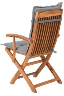 Beliani Zestaw 2 krzeseł ogrodowych drewnianych z szarymi poduszkami MAUI - Fotele i krzesła ogrodowe - miniaturka - grafika 6