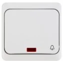 Wyłączniki światła i elektryczne - SCHNEIDER ""MERTEN PRZYCISK """"DZWONEK"""" NATYNKOWY Z PODŚWIETLENIEM BIAŁY PRIMA WDE001015"" - miniaturka - grafika 1