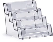 Akcesoria do reklamy - Stojak na wizytówki 4 kaskadowe kieszenie plexi odlewany 4BC93 - miniaturka - grafika 1