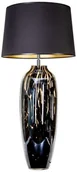 Lampy stojące - 4concepts Klasyczna LAMPA stołowa GRANADA L208162240 abażurowa LAMPKA stojąca do salonu czarna złota L208162240 - miniaturka - grafika 1