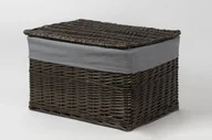 Kosze wiklinowe - CORSAN Kosz wiklinowy zamykany WENGE z szarą wyściółką 38x22x22 cm 520D - miniaturka - grafika 1