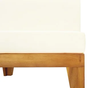 VidaXL Moduł sofy środkowej, kremowe poduszki, lite drewno akacjowe! 312150 - Sofy ogrodowe - miniaturka - grafika 5