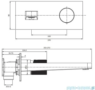 Omnires Contour bateria umywalkowa podtynkowa antracyt CT8015AT | - Baterie umywalkowe - miniaturka - grafika 2