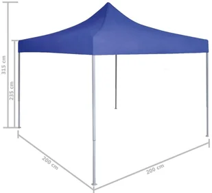 vidaXL Profesjonalny, składany namiot imprezowy 2x2 m, stal, niebieski - Pawilony ogrodowe - miniaturka - grafika 18