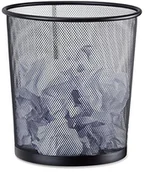 Kosze na śmieci - Relaxdays kosz na śmieci z metalu, kosz na śmieci z siatki drucianej, kosz druciany do biura,  26 cm, wysokość 27,5 cm, różne kolory 10022506_46 - miniaturka - grafika 1