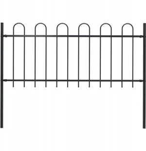 Panel ogrodzeniowy z zaokrąglonymi końcami, 1,7 x 1 m, czarny - Ogrodzenia - miniaturka - grafika 3