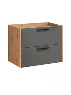 Comad Szafka pod umywalkę MODUO MADERA GREY 821 grafitowa/dąb 80 z szufladami MADERA-GREY-821 - Szafki łazienkowe - miniaturka - grafika 2